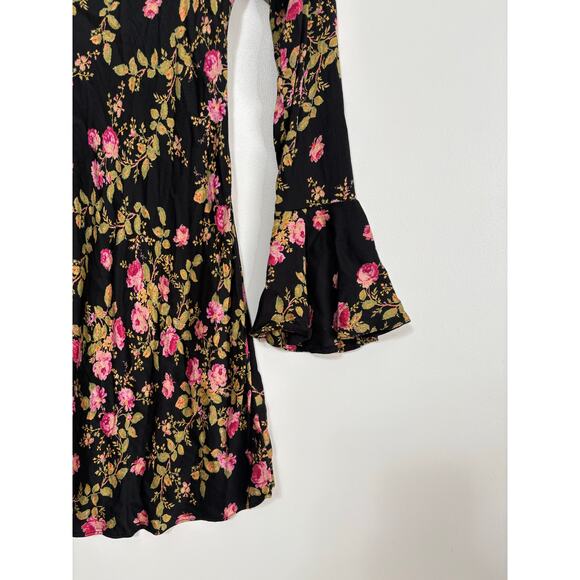 Free People Lone Star Bias Dress in Black Combo Size 0 - Picture 4 of 10